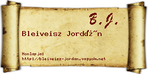 Bleiveisz Jordán névjegykártya